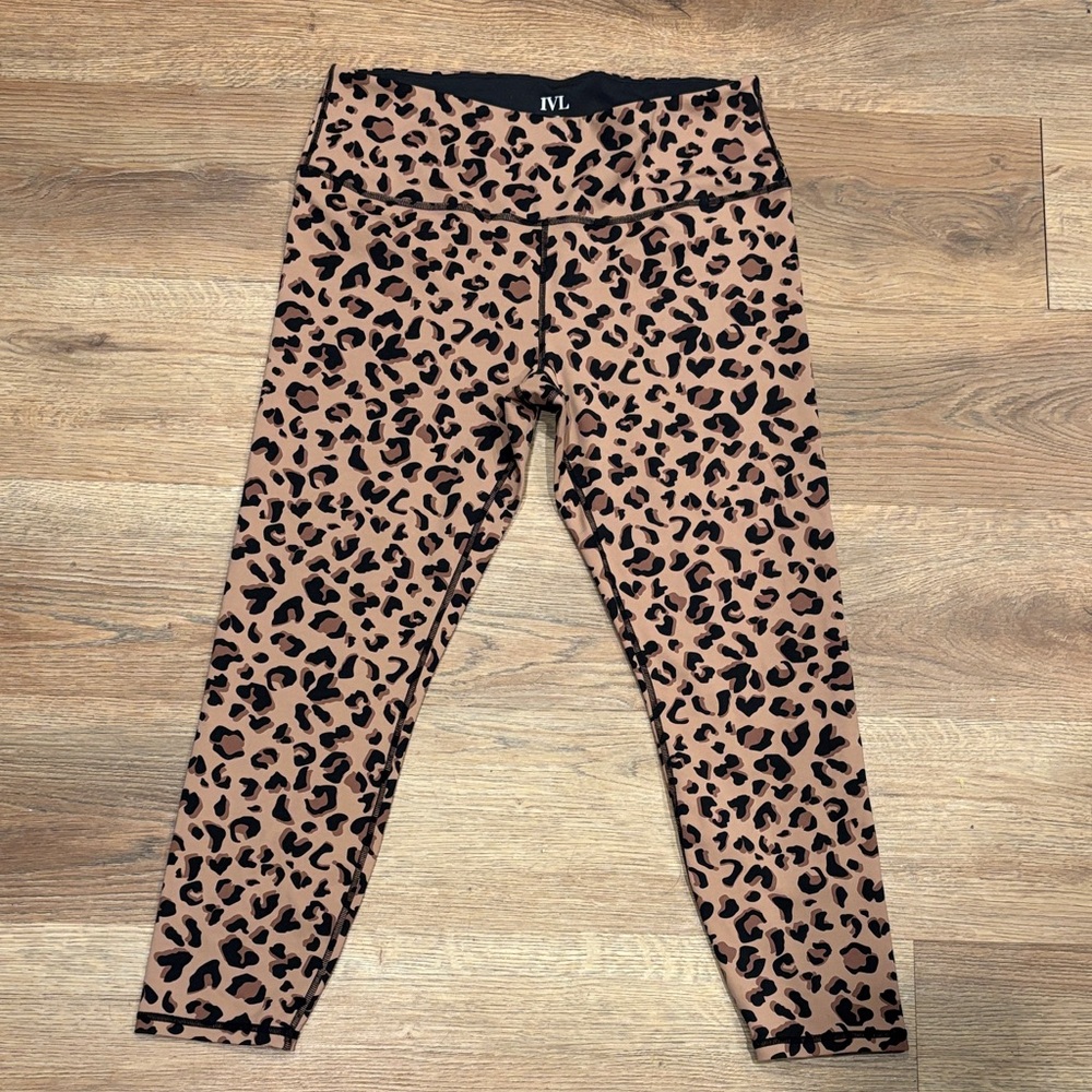 Leopard Print Leggings - Black and Brown